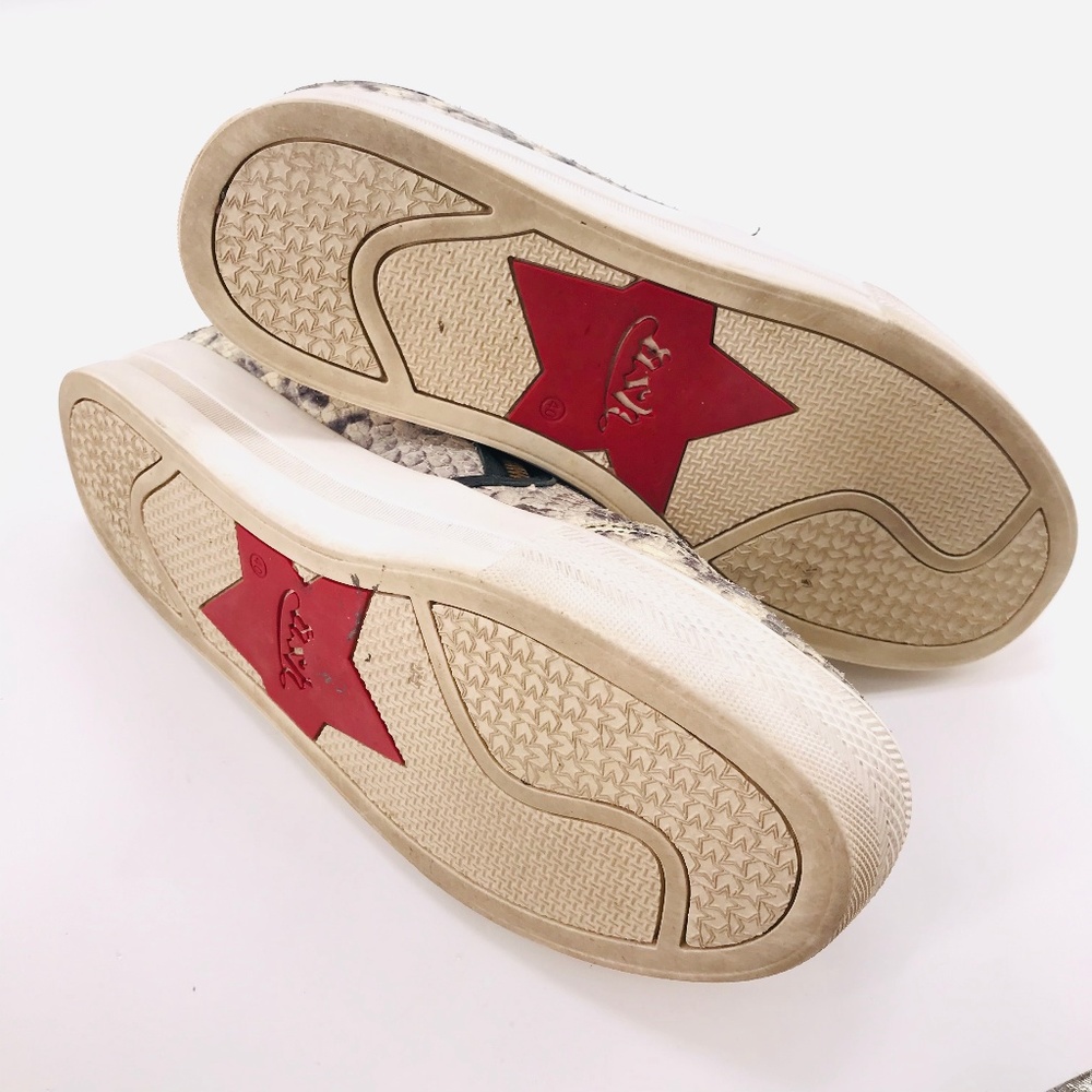 Ash Jordy Snake-Print Leather Sneaker Side Zipper Roccia & Black Size 40 US 10 - Picture 7 of 8